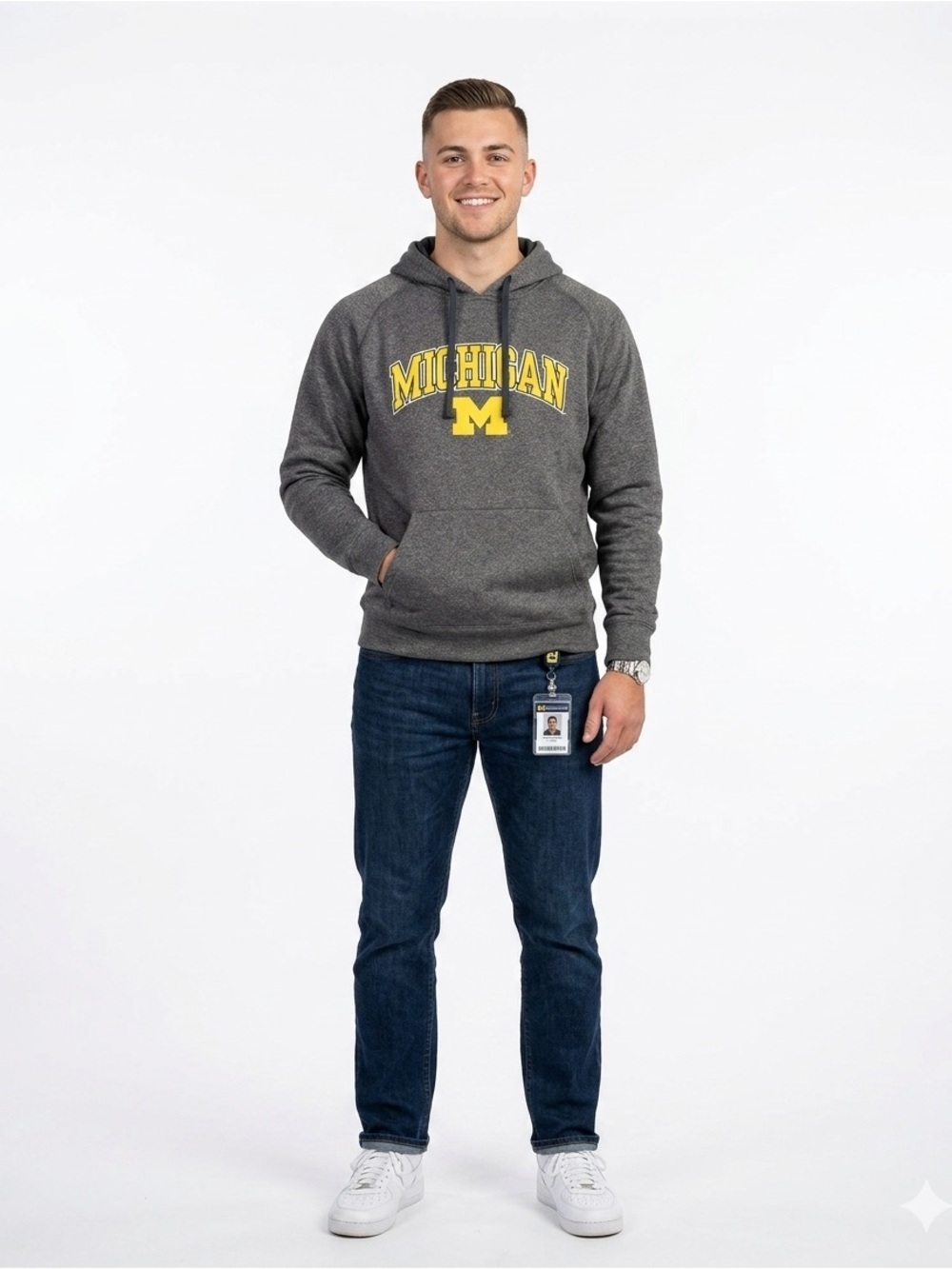 Michigan University Sporty Athletic Activewear VarsityHoodie Unisex Size Medium